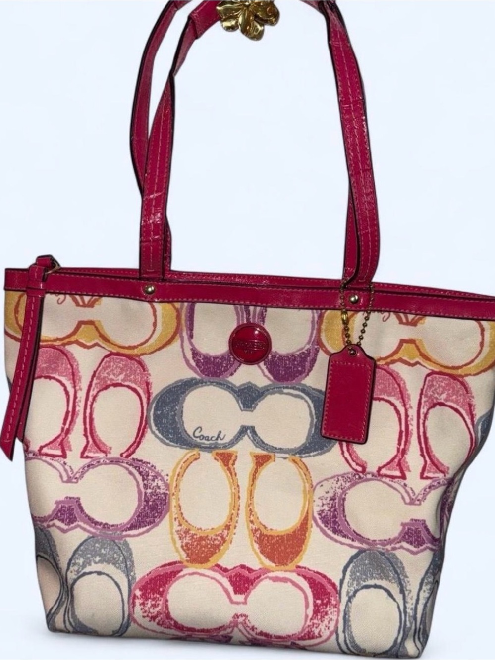 Coach Signature Scribble Print Canvas Tote